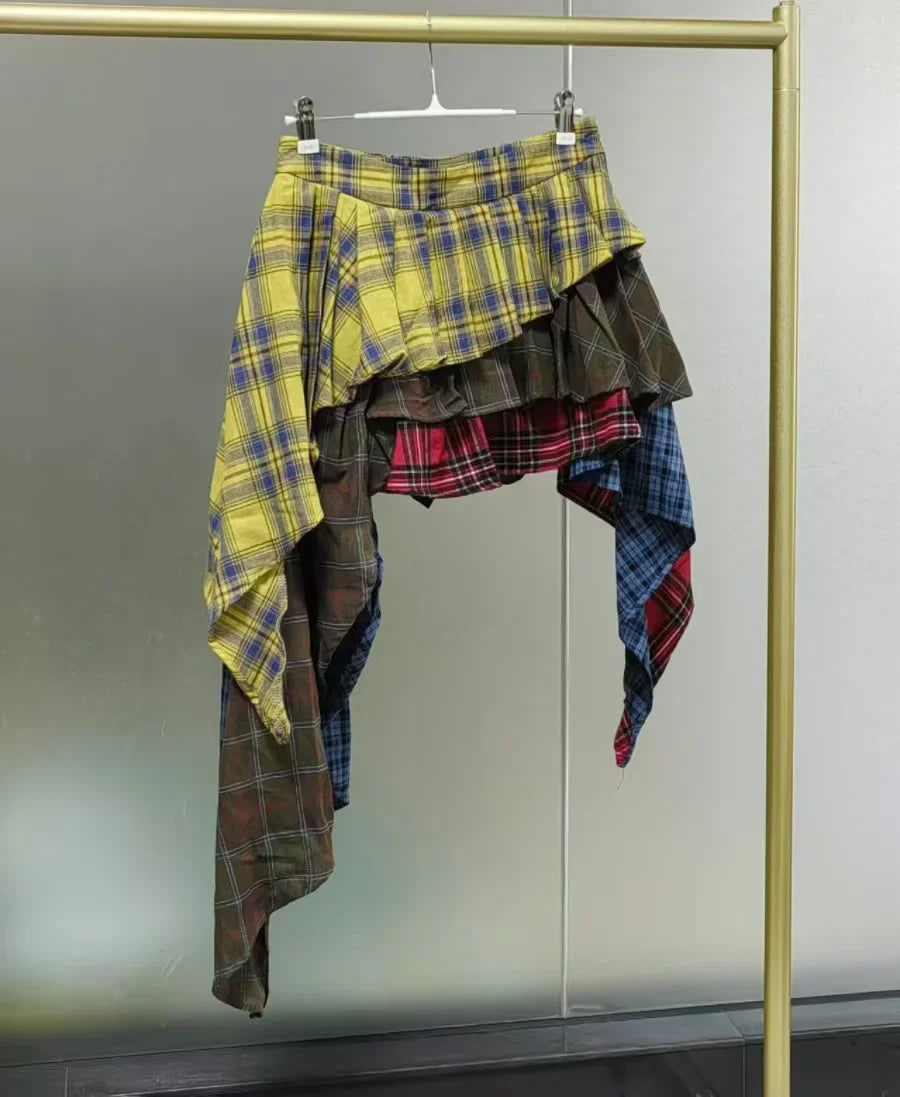 She Plaid High Waist Skirt