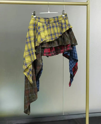 She Plaid High Waist Skirt