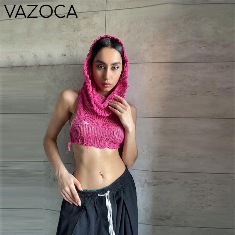 Knit Hooded Wild Tank Top