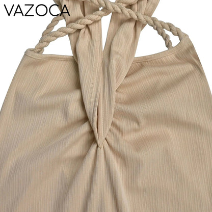 Hemp Rope Ruched Knit Dress