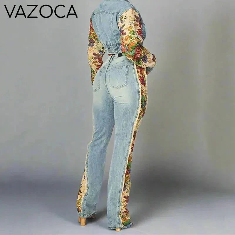 Sandra Denim Pants Set