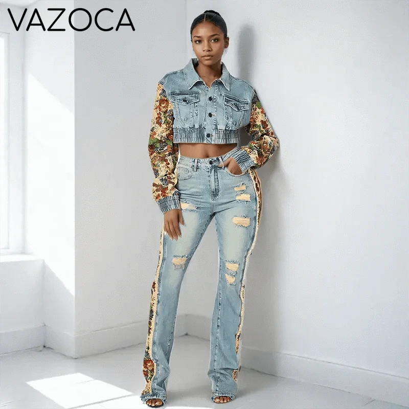 Sandra Denim Pants Set