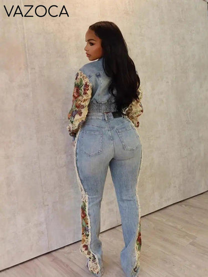 Sandra Denim Pants Set