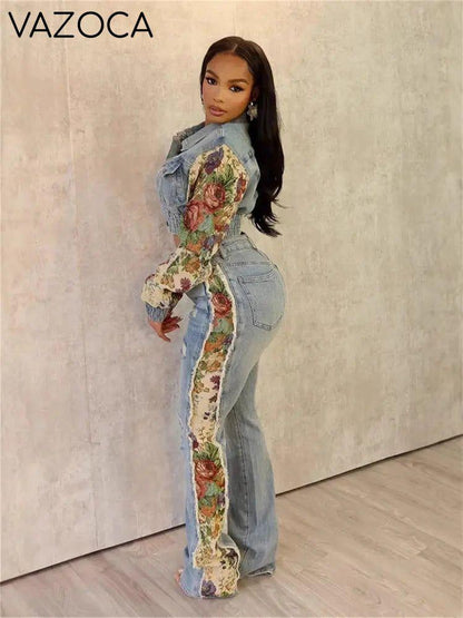 Sandra Denim Pants Set