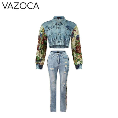 Sandra Denim Pants Set