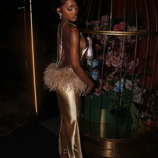 Sansha Satin Silk Feather Dress