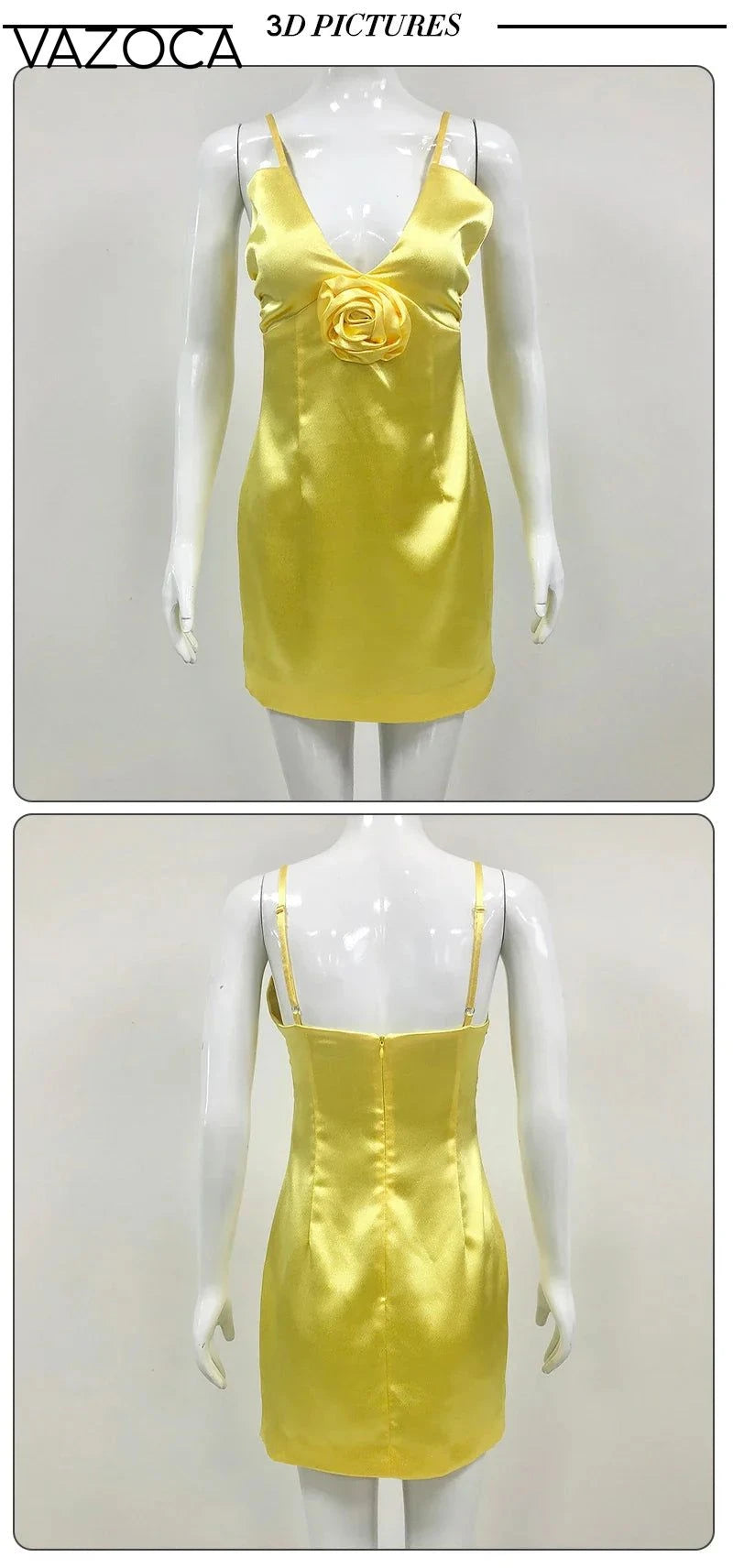 Satin Flower Mini Dress
