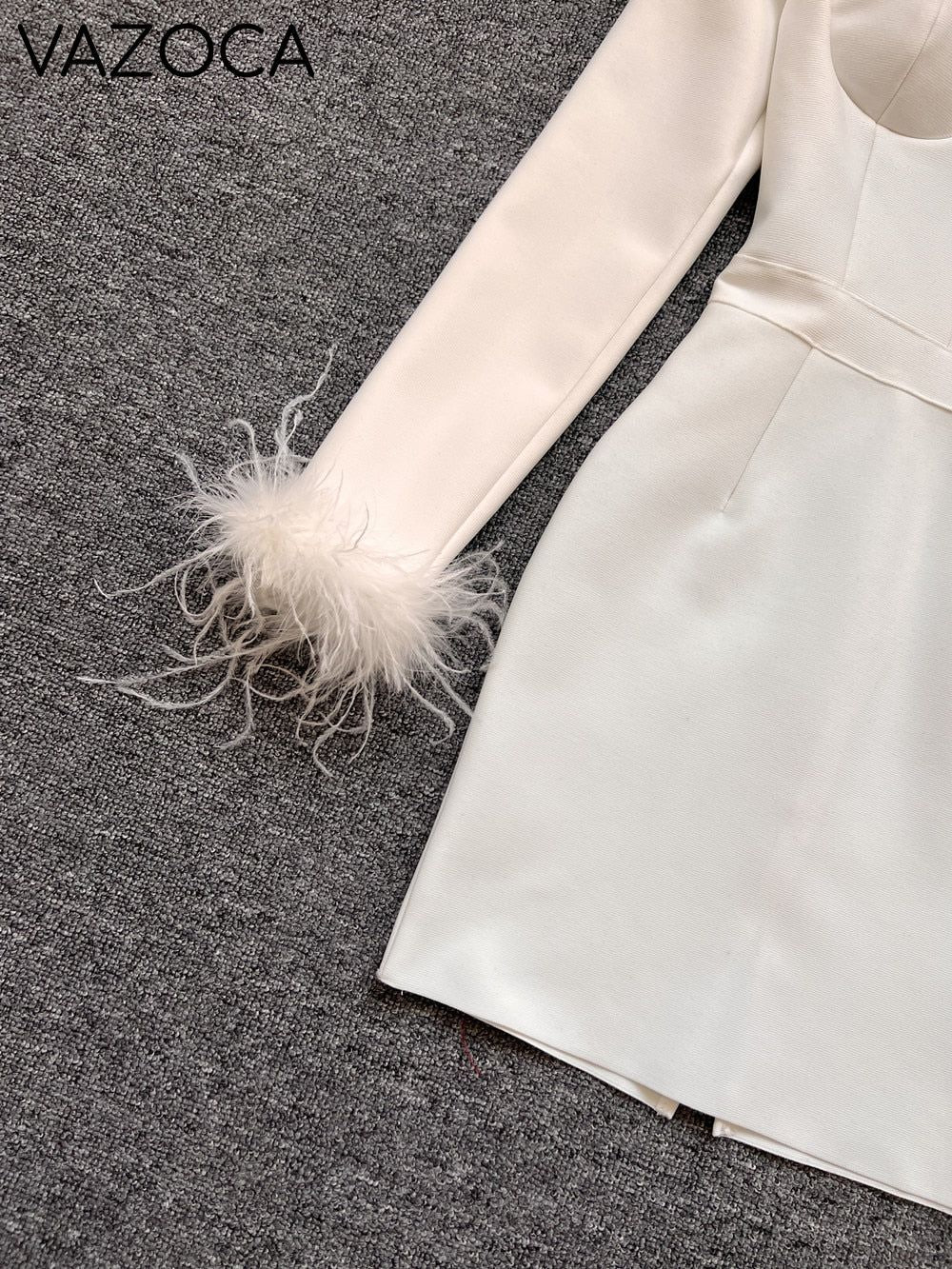 Savy Feathers Bandage Dress