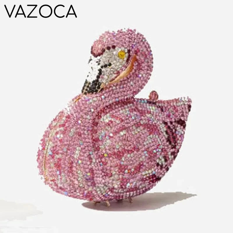 Swan Rhinestone Clutch Purse