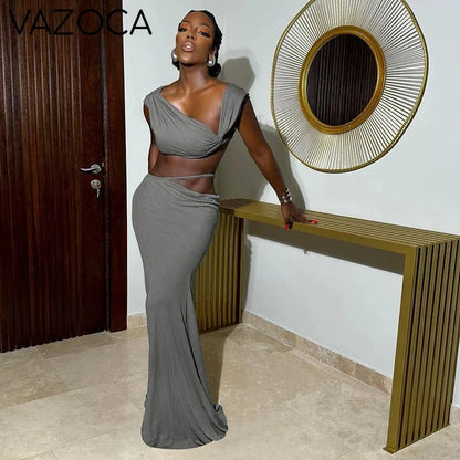 Irregular Elegant Knot Skirt Set