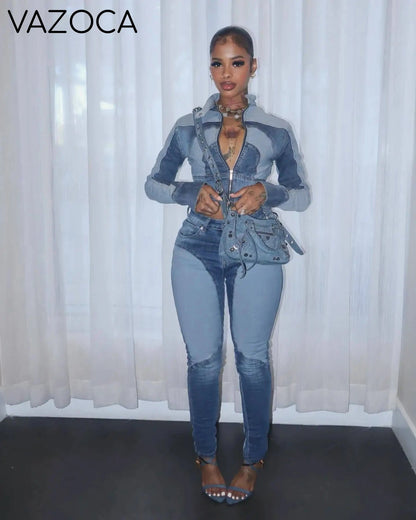 Shya Tracksuit Denim Set