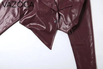 Chic Leather Cropped Jacket