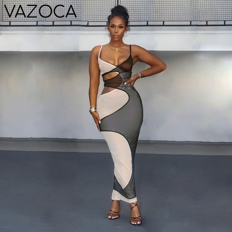 Contrast Mesh Elegant Dress