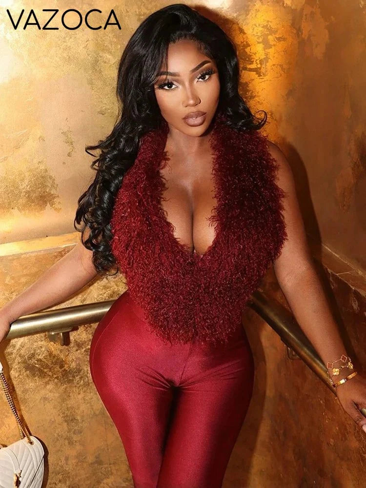 Aubree Fur Pants Set