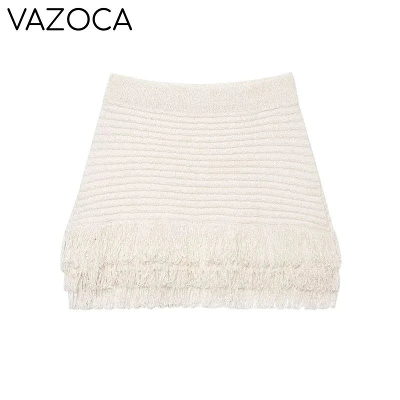 Bella Tassel Knit Cardigan Skirt Set