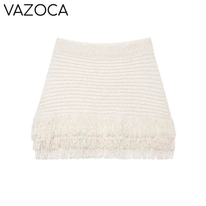 Bella Tassel Knit Cardigan Skirt Set