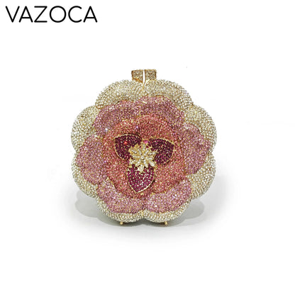 Floral Crystal Clutch Purse