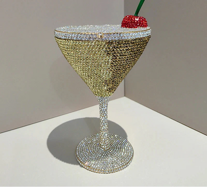 Cherry Goblet Rhinestone Clutch Bag