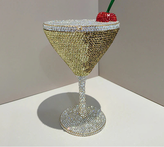 Cherry Goblet Rhinestone Clutch Bag