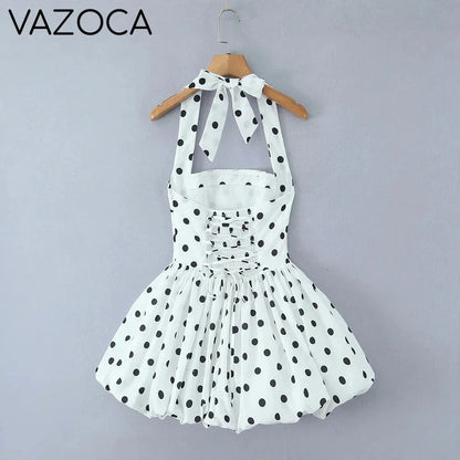 Polka Dot Puff Mini Dress