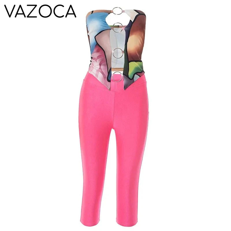 Metal Rings Pants Set