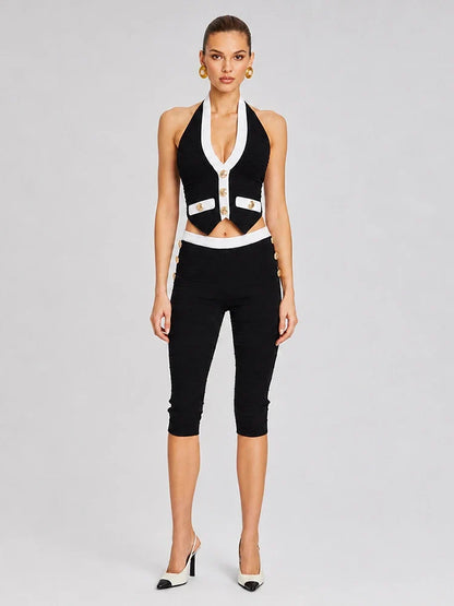 Naomy Bandage Capri Pants Set