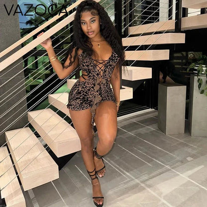 Leopard Cut-Out Romper