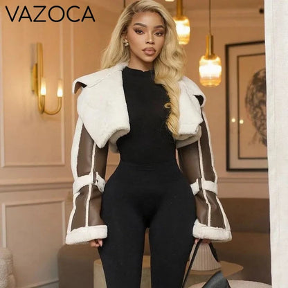 Fur Collar Crop Jacket