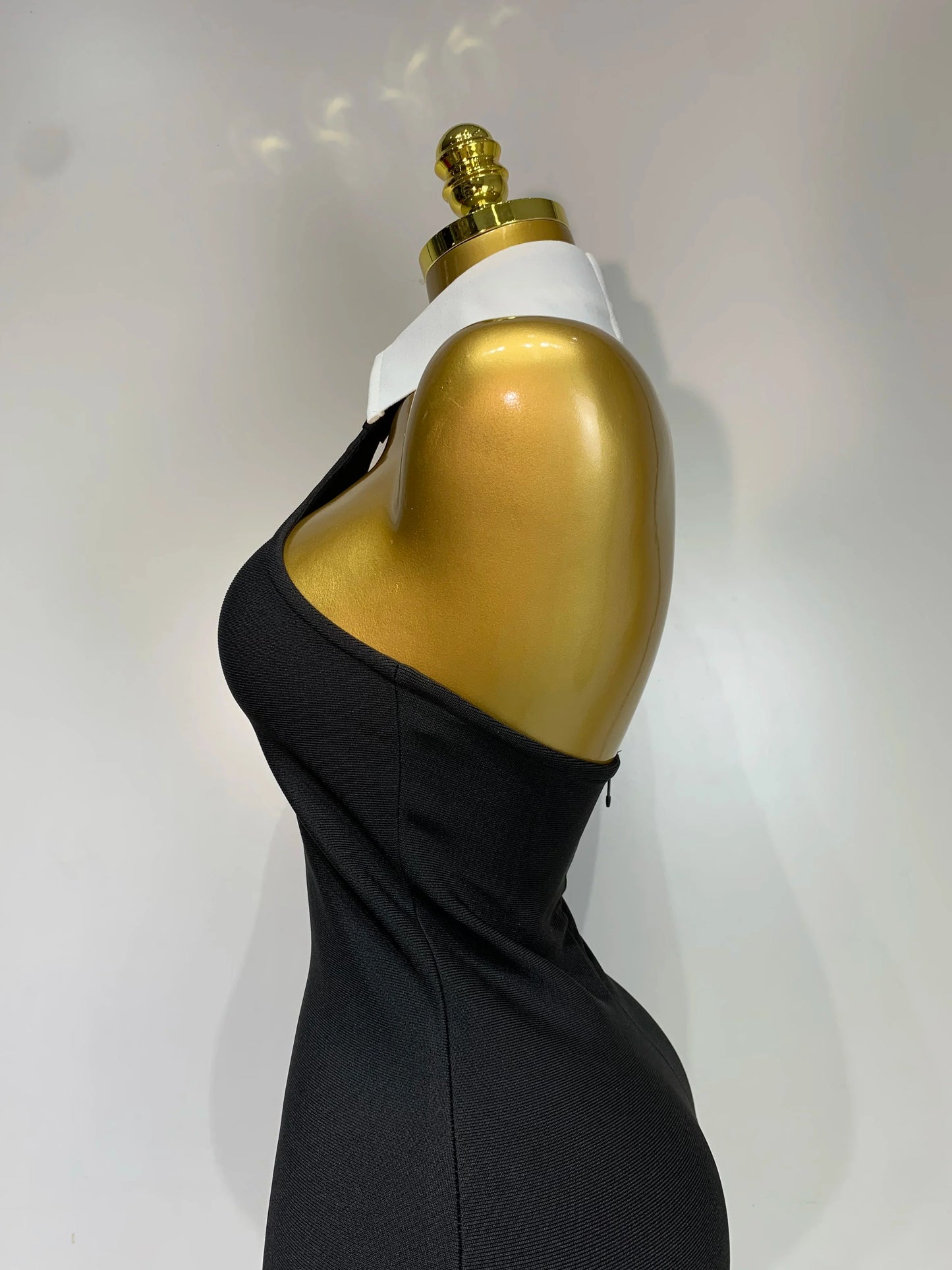 White Collar  Bodycon Bandage Mini Dress