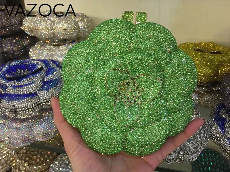 Floral Crystal Clutch Purse