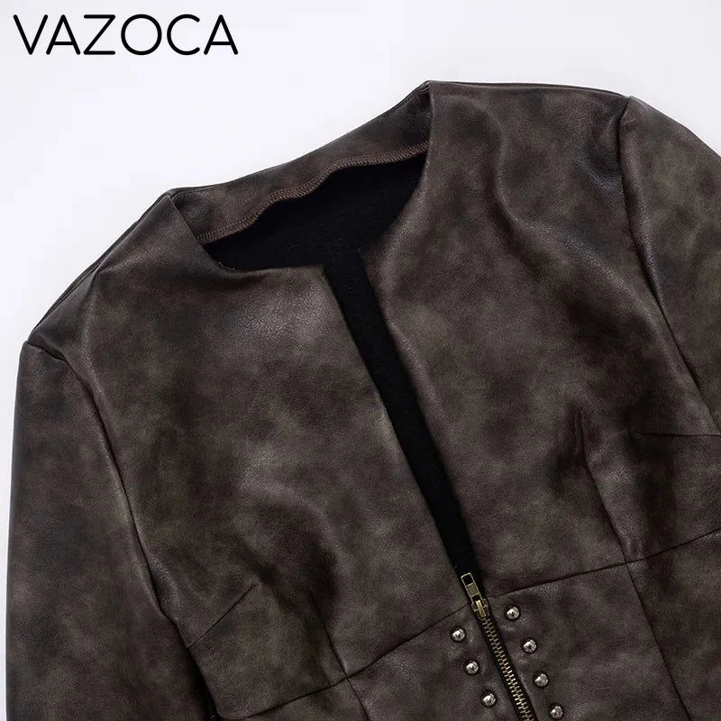 Nia Leather Crop Jacket