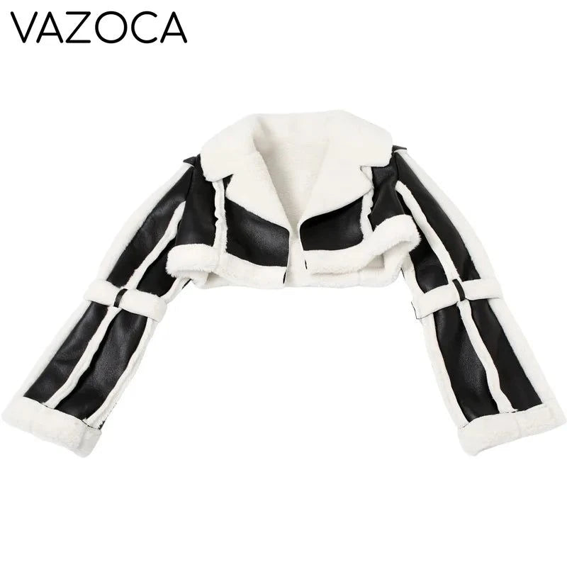 Fur Collar Crop Jacket