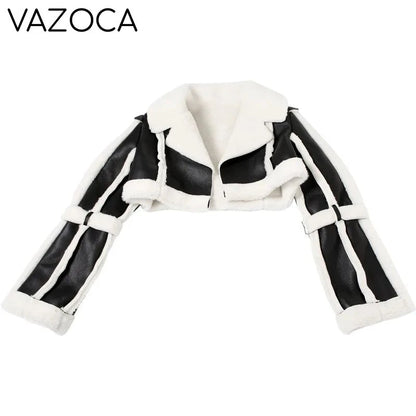 Fur Collar Crop Jacket