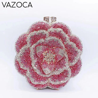 Floral Crystal Clutch Purse