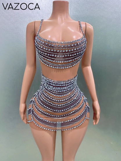 Shinning Diamond Mini Dress