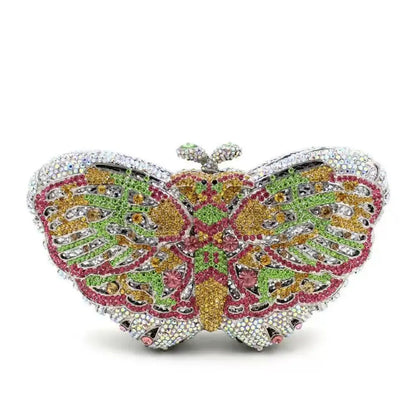 Butterfly Shaped Rhinestone Clutch Bag
