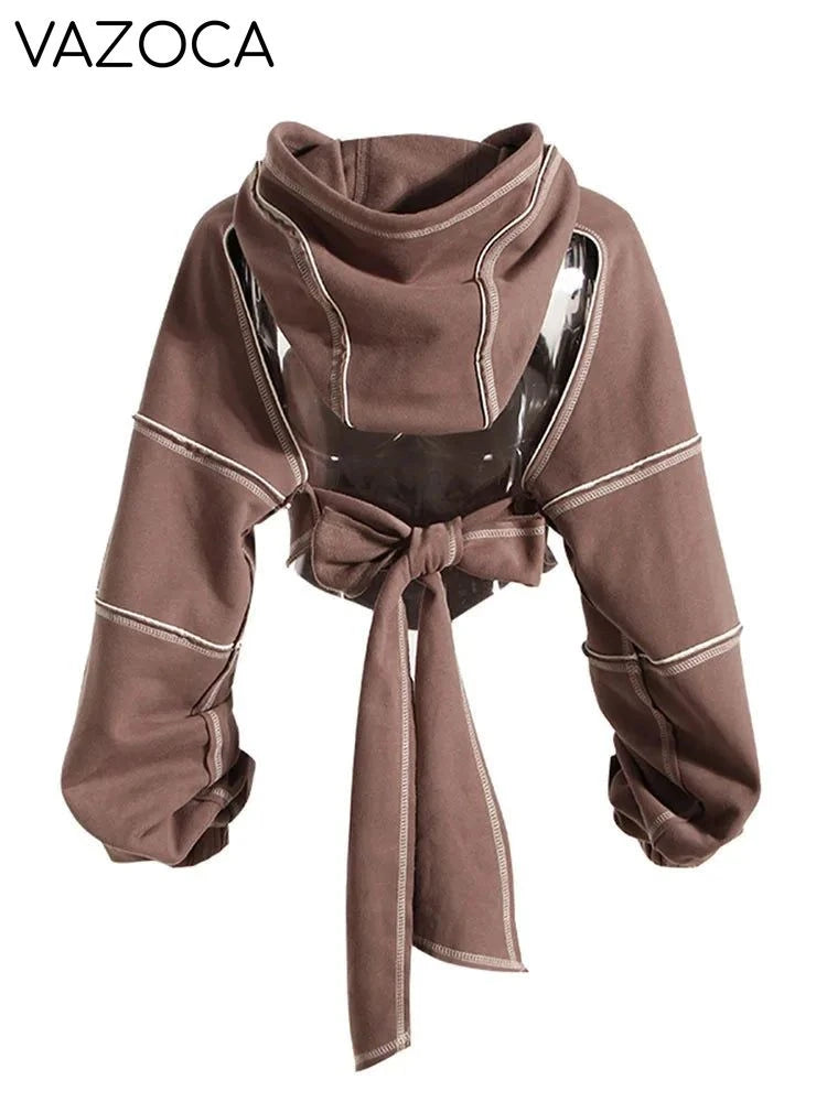 Hooded Cut Out Bandage Jacket