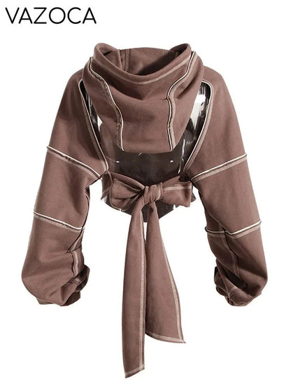 Hooded Cut Out Bandage Jacket