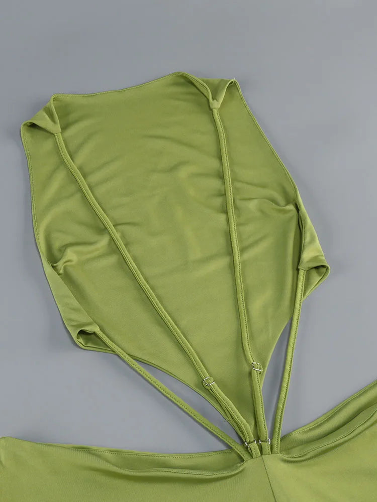 Green Cut-Out Maxi Dress