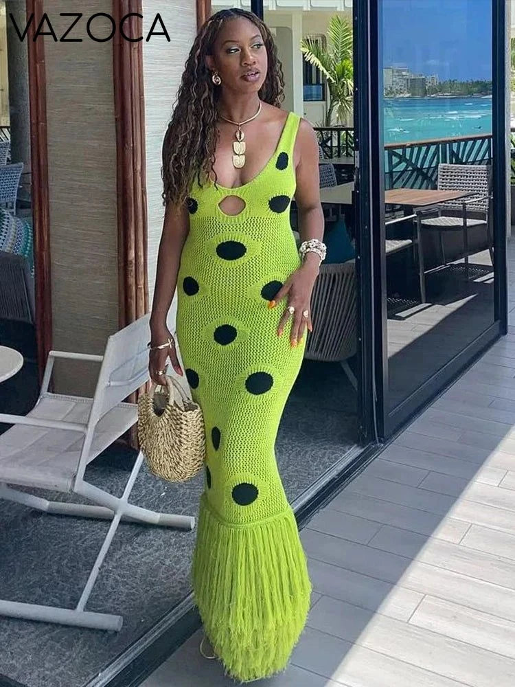 Katrina Knit Tassel Maxi Dress