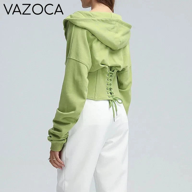 Hoodie Bandage Corset Jacket