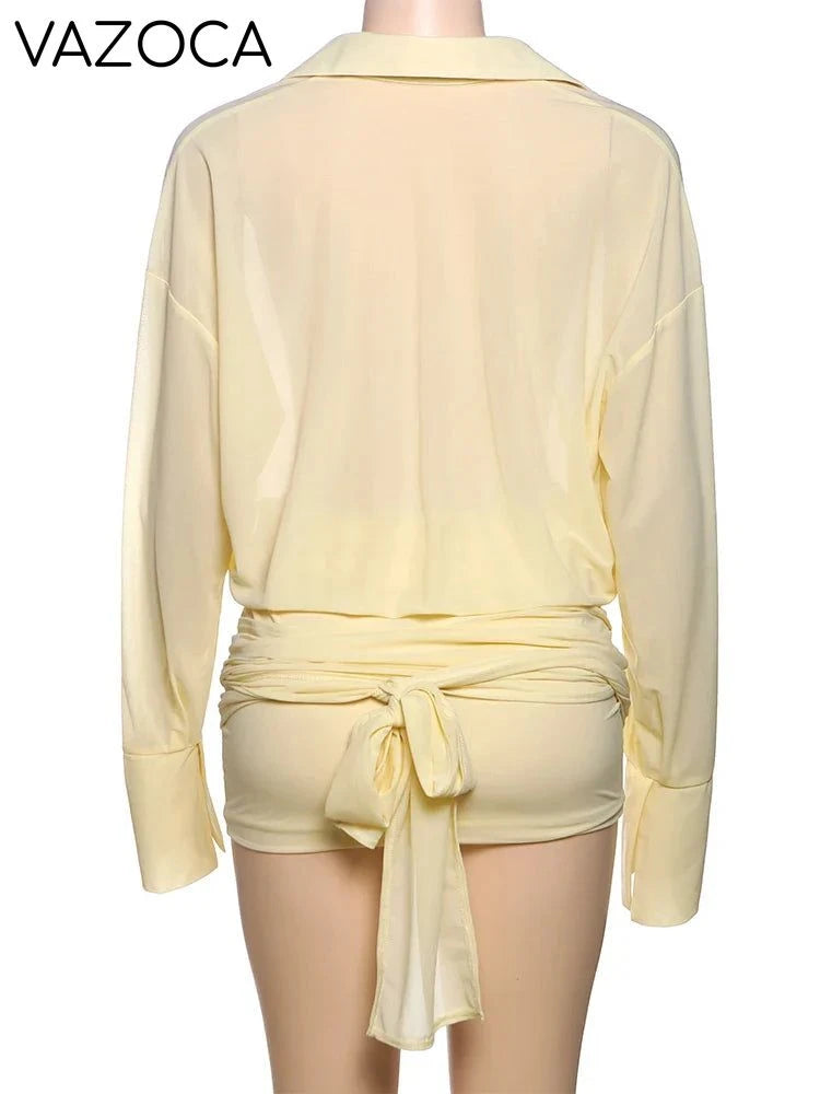 Amelia Sheer Shirt Mini Dress