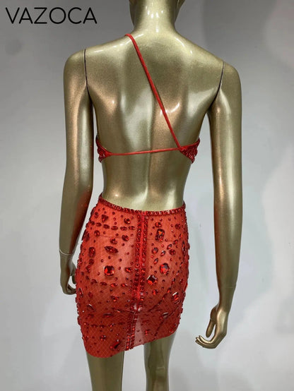 Anaya Mesh Sequins Mini Dress