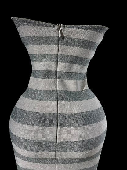Silver Sequins Bandage Dress