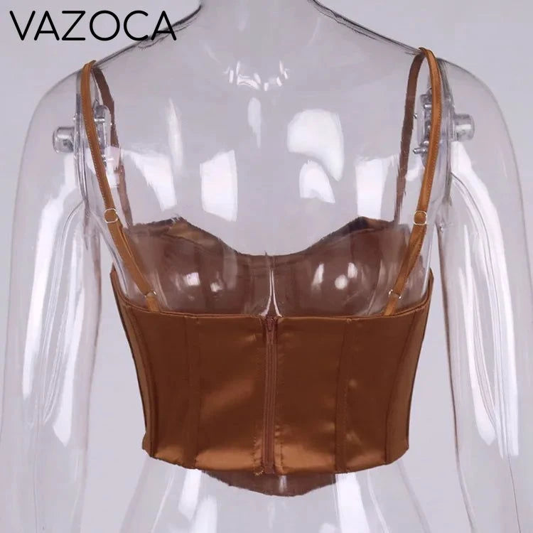 Satin Bustier Corset Top
