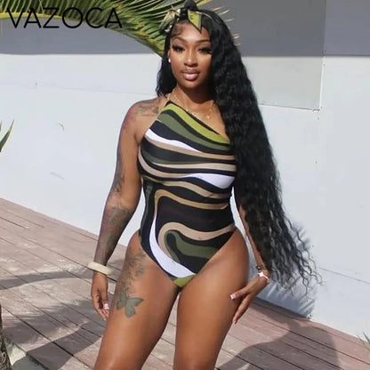 Swirl One-Shoulder Bodysuit