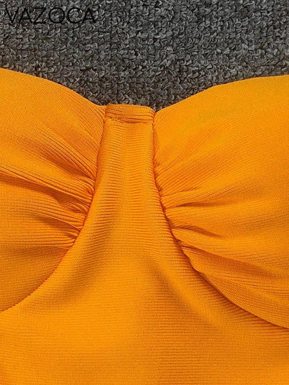 Vibrant Orange Bodycon Bandage Dress