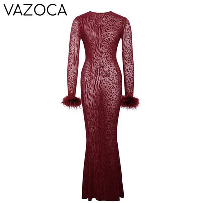 Jazmyne Leopard Feather Dress
