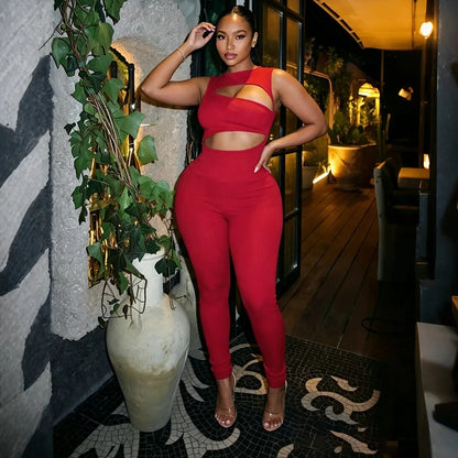 Double Cutout Sleeveless Jumpsuit