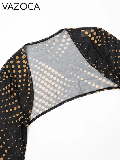Polka Print 3pcs Shawl Short Set